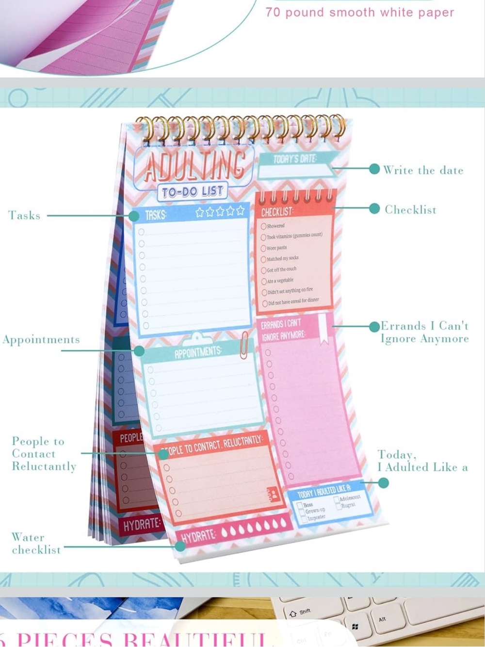 Adulting to do list notebook - Picture 3 of 3